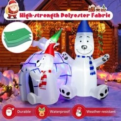 Costway 6 FT Inflatable Polar Bear Family with Ice House Blow-up Decoration with Light -Outdoor Christmas Decorations Sales GUEST e4f395f7 7393 420b 9b05 1f17ff845007