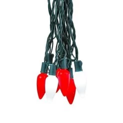 Novelty Lights Inc Novelty Lights LED C9 Ceramic Outdoor Lighting, Green Wire (25 Bulbs, 120 V) -Outdoor Christmas Decorations Sales GUEST e5d31df1 5e64 476f b33f 7ea5c0a21f1e