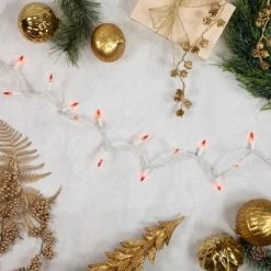 Northlight 100-Count Orange Mini Christmas Lights Set, 20.25ft White Wire