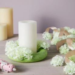 Bright Creations 60 Pack Mini Pompom Hydrangeas for Arts and DIY Crafts, 2 Inch Light Green Artificial Flowers