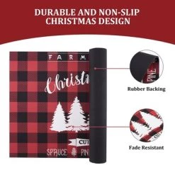 Trinity Plaid White Christmas Tree Non-Slip Decorative Doormat -Outdoor Christmas Decorations Sales GUEST e9ef18f5 cf47 4c90 9239 a7b16d60cbbe