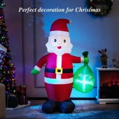 Costway 5 FT Christmas Decor Inflatable Santa Claus Holding a Gift Bag w/ LED Lights -Outdoor Christmas Decorations Sales GUEST ea65bb5a ae9d 4a01 8b2d be69bc1f8d5a