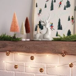 30ct LED Battery Operated Faux Mercury Gold Globe Christmas String Lights Warm White Gold Wire - Wondershop™