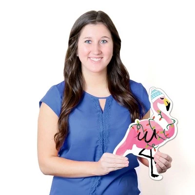 Big Dot of Happiness Flamingle Bells - Yard Sign and Outdoor Lawn Decorations - Tropical Flamingo Christmas Yard Signs - Set of 8 7 Big Dot of Happiness Flamingle Bells - Yard Sign and Outdoor Lawn Decorations - Tropical Flamingo Christmas Yard Signs - Set of 8 - Image 5