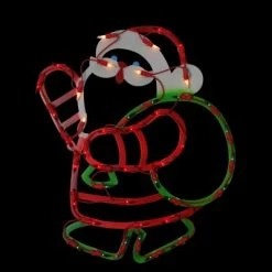 Northlight 17.5" Lighted Santa Claus with Gift Sack Outdoor Christmas Window Silhouette