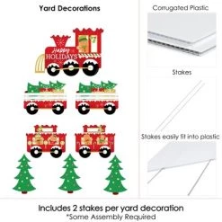 Big Dot of Happiness Christmas Train - Yard Sign and Outdoor Lawn Decorations - Holiday Party Yard Signs - Set of 8 -Outdoor Christmas Decorations Sales GUEST f3defe6d ae7c 482e ab2a d0205b06f3ad