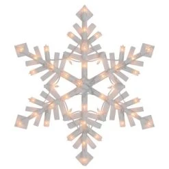 Northlight 15.5" White Lighted Snowflake Christmas Outdoor Window Silhouette