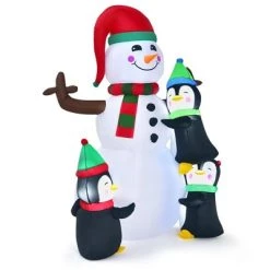 Costway 6ft Christmas Inflatable Snowman with Penguins Quick Blow up Snowman -Outdoor Christmas Decorations Sales GUEST f48ddca7 c7ae 489b 9f99 57efae1f67b5