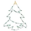 Northlight 15" Green and Yellow Lighted Christmas Tree Window Silhouette Decoration