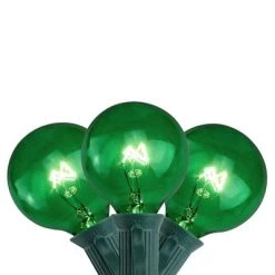 Northlight 10-Count Green G50 Globe Christmas Patio Lights- 9ft, Green Wire