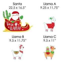 Big Dot of Happiness Llama Christmas Santa Sleigh - Yard Sign and Outdoor Lawn Decorations - FA La Llama Holiday Party Yard Signs - Set of 8 -Outdoor Christmas Decorations Sales GUEST f6c3f56b 4a94 4836 b79d 58d49ee3897d