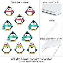 Big Dot of Happiness Holly Jolly Penguin - Penguin Lawn Decorations - Outdoor Holiday and Christmas Yard Decorations - 10 Piece -Outdoor Christmas Decorations Sales GUEST f859362b c891 4f76 a6e4 a902f25041b7