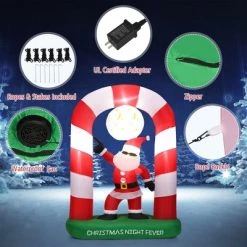 Costway 7.5 FT Inflatable Christmas Lighted Santa Claus Stand on Archway Yard Decoration -Outdoor Christmas Decorations Sales GUEST fa60d3cd d09c 4245 ab84 6e95751d9f99