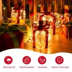 Costway 3 PCS Christmas Gift Boxes Indoor Outdoor W/ 60 LED Lights, Waterproof Plug 14 Costway 3 PCS Christmas Gift Boxes Indoor Outdoor W/ 60 LED Lights, Waterproof Plug -Outdoor Christmas Decorations Sales GUEST fa69e720 e9e7 4f06 a9cc 53855fb4ddf4