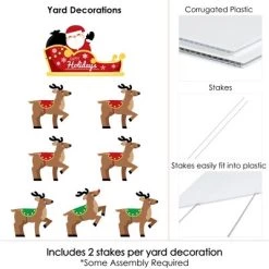 Big Dot of Happiness Santa's Reindeer - Yard Sign and Outdoor Lawn Decorations - Santa Claus Christmas Yard Signs - Set of 8 -Outdoor Christmas Decorations Sales GUEST fd3d8c50 14bc 4745 9a4d ddf6789d6b3c