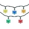 Northlight 10-Count Multi-Color LED Snowflake Christmas Light Set, 4ft Green Wire