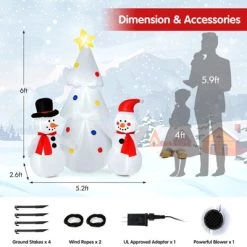 Tangkula 6Ft Christmas Inflatable Tree with Snowman Outdoor Inflatable Xmas White Tree Decorations with Built-in Bright Lights 19 Tangkula 6Ft Christmas Inflatable Tree with Snowman Outdoor Inflatable Xmas White Tree Decorations with Built-in Bright Lights -Outdoor Christmas Decorations Sales GUEST fda65c69 ef6c 4d6c a5af 1b0238de59cc